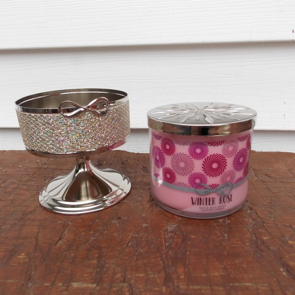 Bath Body Works Winter Rose Candle Wstand New Nwt
